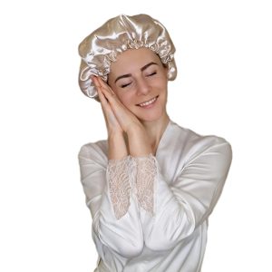 Dviejų sluoksnių ypač švelni miego kepuraitė