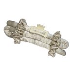 Natūralaus šilko garbanojimo juosta su šilkinėmis gumytėmis ir segtuku